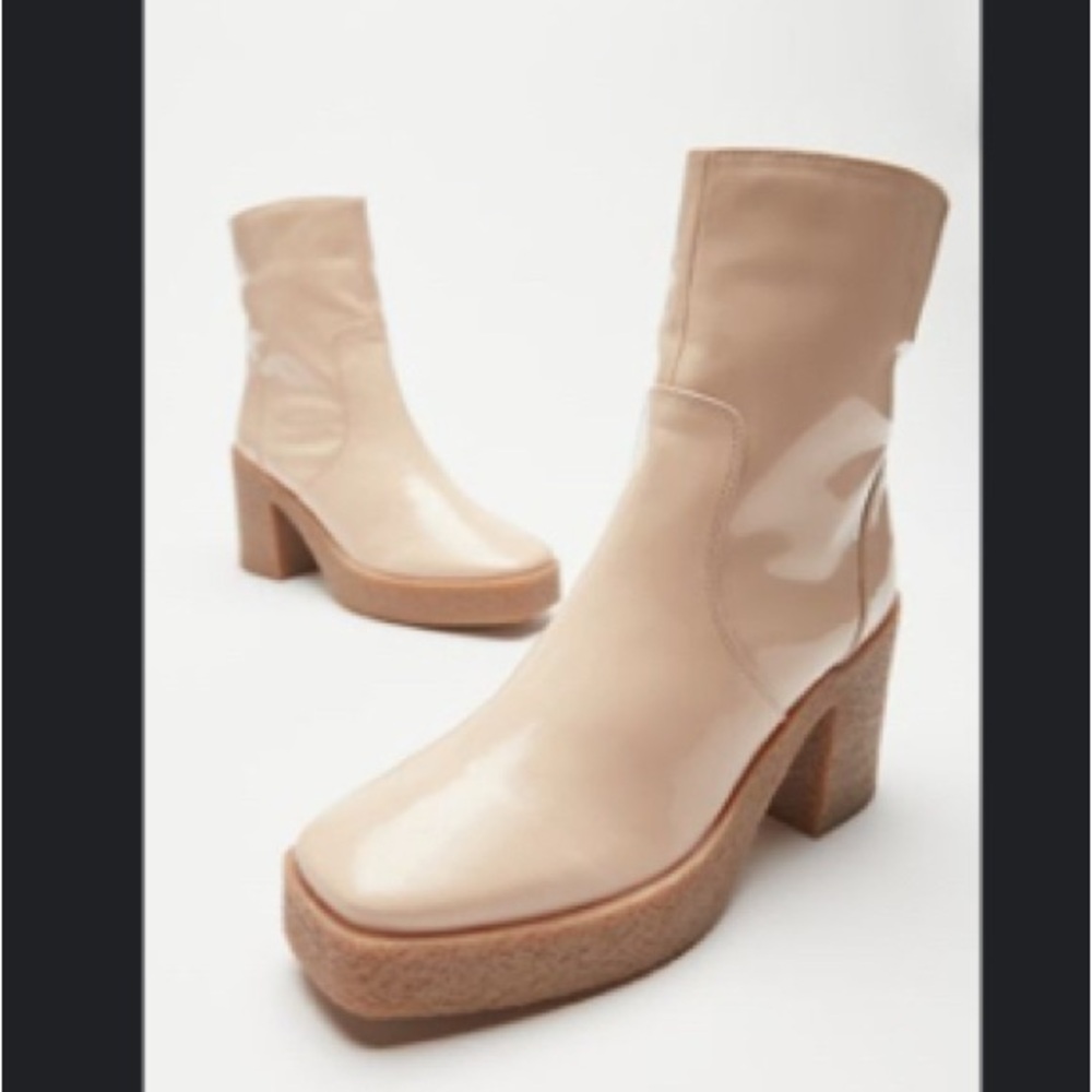 Women's Nude Chunky Boots